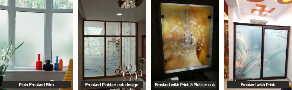 Frosted film for glass surfaces in different styles & techniques Frosted Film for glass Surfaces